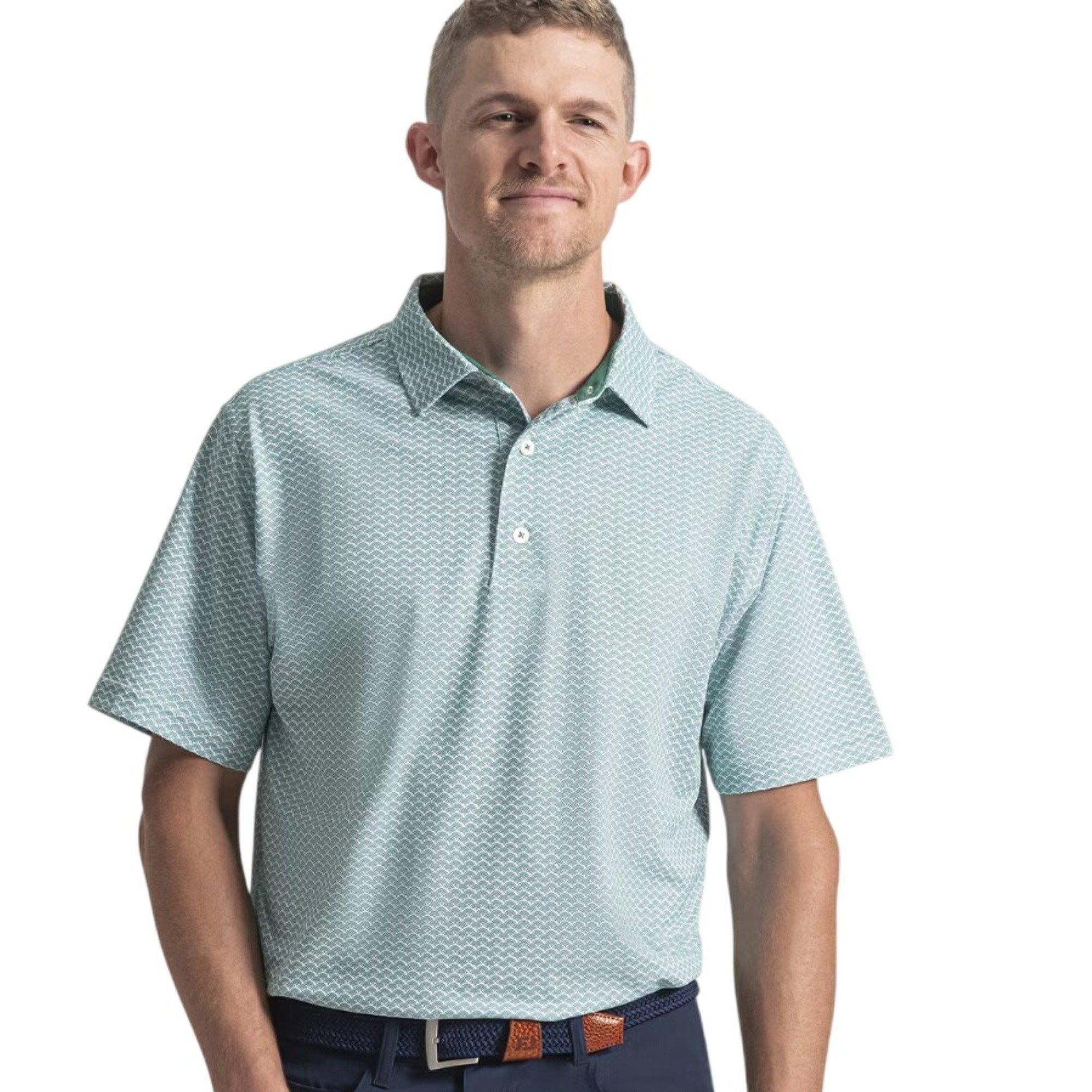 Men's FootJoy Scallop Geo Pique Polo