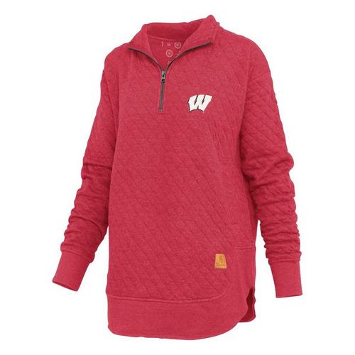 Pressbox Women's Wisconsin Badgers Roseburg Long Sleeve 1/4 Zip - Primary Image