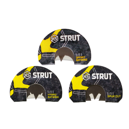 Hunter's Specialties Elite 6 Series (Offset Batwing, Hybrid Batwing, Spur Cut) 3 Pack Diaphragm Turkey Call - Primary Image