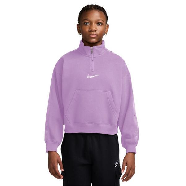 Girls' Nike Sportswear Studio Fleece 1/4 Zip Hoodie