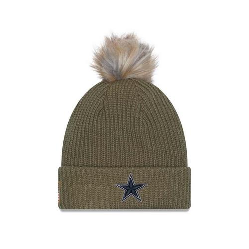 New Era Women's Dallas Cowboys 2025 Salute To Service Pom Beanie - Primary Image