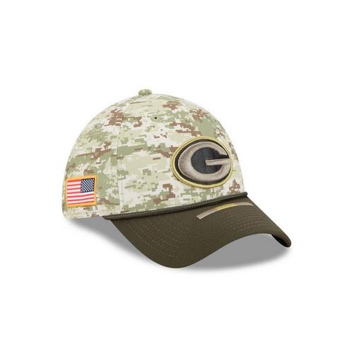 New Era Green Bay Packers 2025 Salute To Service 39Thirty Stretch Fit Hat - Primary Image