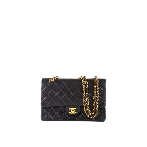 What Goes Around Comes Around Chanel Black Quilted Lambskin Classic Double Flap Medium Shoulder Bag - Primary Image