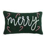 Mud Pie Green Christmas Chunky Knit Pillow - Thumbnail 1 of 2