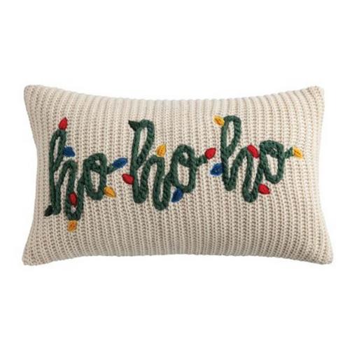 Mud Pie Ho Ho Christmas Chunky Knit Pillow - Primary Image