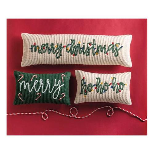 Mud Pie Ho Ho Christmas Chunky Knit Pillow - Primary Image