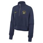 Nike Women's Milwaukee Brewers Crop 1/2 Zip - Thumbnail 1 of 2