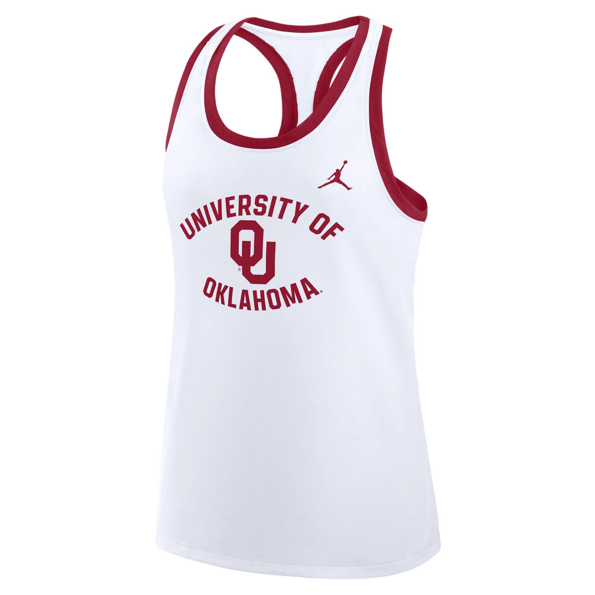 Jordan Women's White Oklahoma Sooners Uni Name Tri-Blend Dri-fit Racerback Tank Top - White
