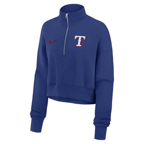 Nike Women's Texas Rangers Crop 1/2 Zip - Primary Image