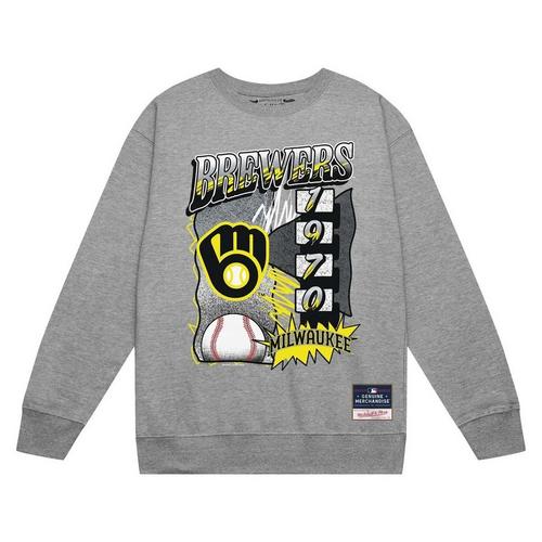 Mitchell and Ness Milwaukee Brewers Overspray Crew - Primary Image