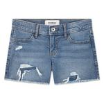 Girls' abercrombie kids Midi Destroy Jean Shorts - Thumbnail 1 of 5