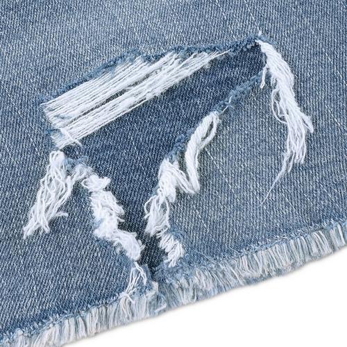Girls' abercrombie kids Midi Destroy Jean Shorts - Primary Image