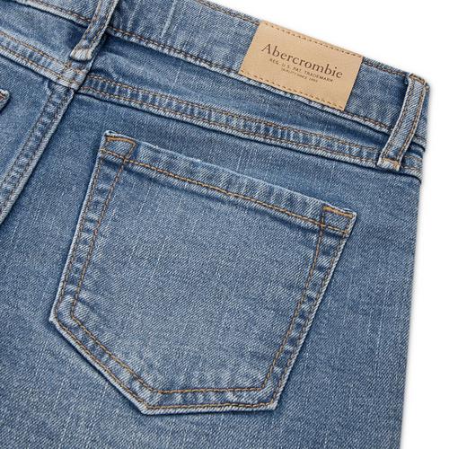 Girls' abercrombie kids Midi Destroy Jean Shorts - Primary Image
