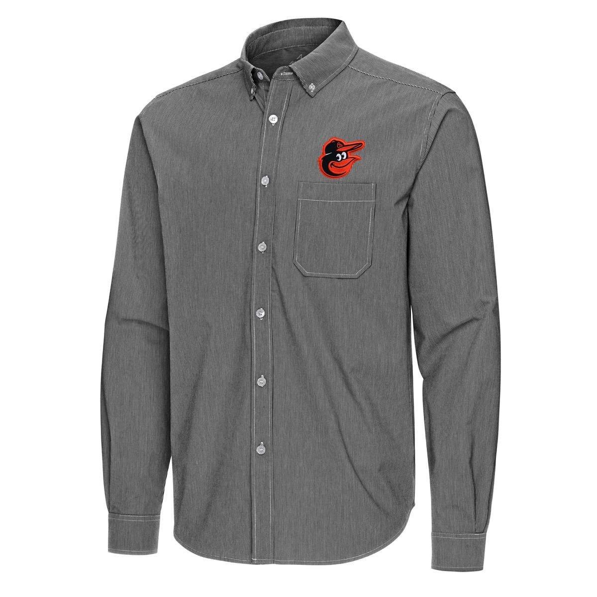 Antigua Baltimore Orioles Woven Porter Long Sleeve Button Up