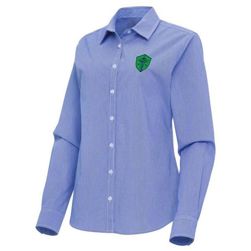 Antigua Women's Seattle Sounders FC Porter Woven Button Up Shirt - Primary Image