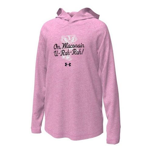Under Armour Girls' Wisconsin Badgers Breezy Hoodie - Primary Image