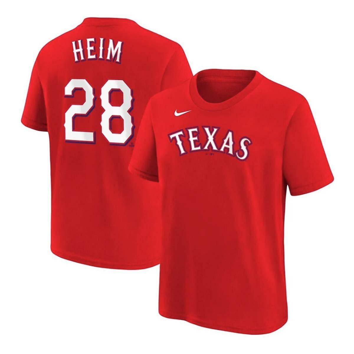 Nike Kids' Texas Rangers Jonah Heim #28 Name & Number T-Shirt