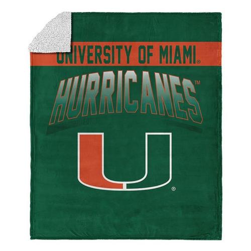 TheNorthwest Miami Hurricanes Silk Touch Sherpa Throw Blanket - Primary Image
