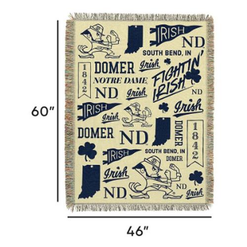 TheNorthwest Notre Dame Fighting Irish Woven Tapestry Throw Blanket - Primary Image