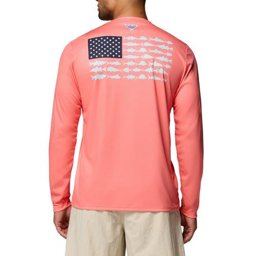 Men's Columbia PFG Terminal Tackle Fish Flag Long Sleeve T-Shirt - Primary Image