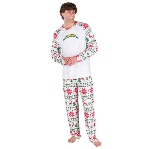 Concepts Sport Los Angeles Chargers Tidings Knit Top & Pant Pajama Set - Primary Image