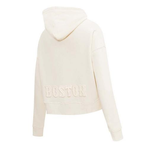 Pro Standard Boston Red Sox Neutral Cropped Fleece Hoodie - Primary Image