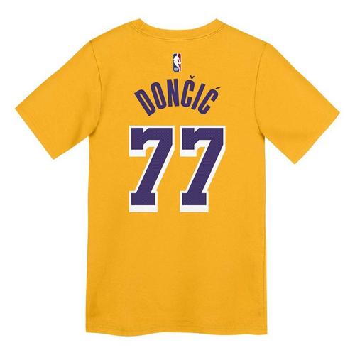 Nike Kids' Los Angeles Lakers Luka Doncic #77 Icon Edition Name & Number T-Shirt - Primary Image