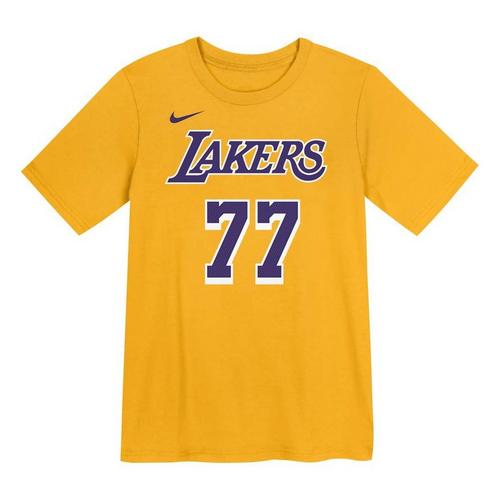 Nike Kids' Los Angeles Lakers Luka Doncic #77 Icon Edition Name & Number T-Shirt - Primary Image