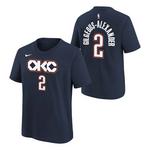Nike Kids' Oklahoma City Thunder Shai Gilgeous-Alexander #2 2025 City Edition Name & Number T-Shirt - Thumbnail 1 of 3
