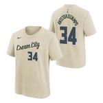 Nike Kids' Milwaukee Bucks Giannis Antetokounmpo #34 2025 City Edition Name & Number T-Shirt - Thumbnail 1 of 3