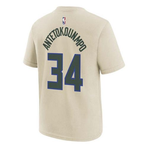 Nike Kids' Milwaukee Bucks Giannis Antetokounmpo #34 2025 City Edition Name & Number T-Shirt - Primary Image