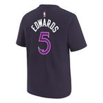 Nike Kids' Minnesota Timberwolves Anthony Edwards #5 2025 City Edition Name & Number T-Shirt - Thumbnail 2 of 3