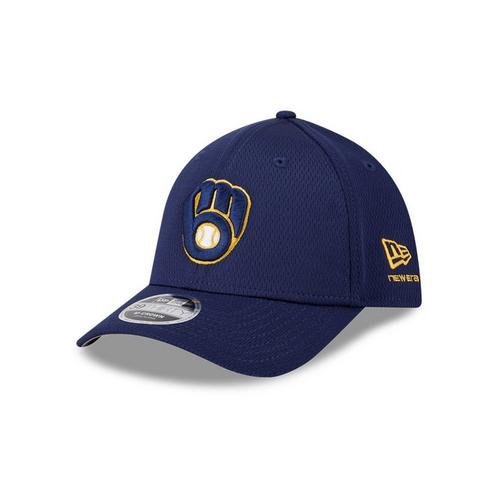 New Era Milwaukee Brewers 39THIRTY M-Crown Dashed Fitted Hat - Primary Image