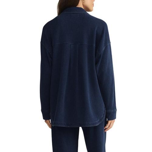 Women's Z Supply All Day Knit Denim Long Sleeve Oversized Shacket - Primary Image