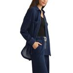 Women's Z Supply All Day Knit Denim Long Sleeve Oversized Shacket - Thumbnail 3 of 4