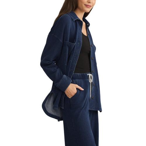 Women's Z Supply All Day Knit Denim Long Sleeve Oversized Shacket - Primary Image