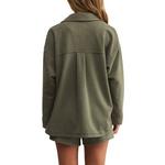 Women's Z Supply All Day Knit Denim Long Sleeve Oversized Shacket - Thumbnail 2 of 3