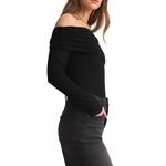 Women's Z Supply Whimsy Mesh Long Sleeve Off the Shoulder Shirt - Thumbnail 2 of 3