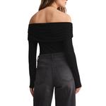 Women's Z Supply Whimsy Mesh Long Sleeve Off the Shoulder Shirt - Thumbnail 3 of 3
