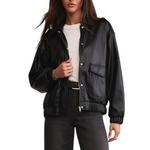 Women's Z Supply Idols Faux Leather Bomber Jacket - Thumbnail 1 of 5