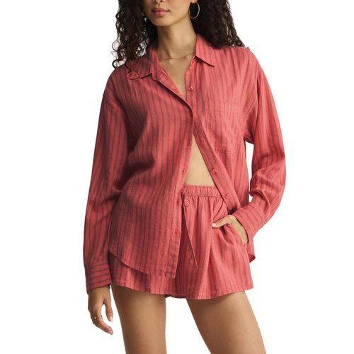 Women's Z Supply The Perfect Striped Long Sleeve Button Up Shirt - Primary Image