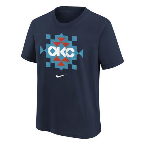 Nike Kids' Oklahoma City Thunder 2025 City Edition Essential Logo T-Shirt - Primary Image