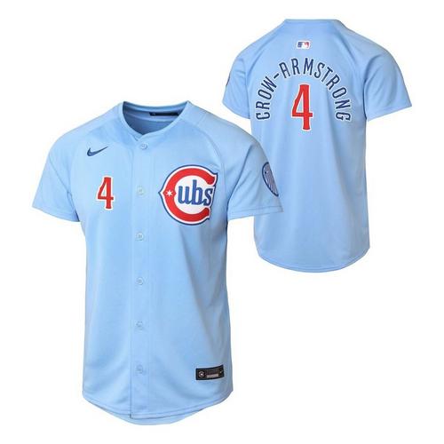 Nike Kids' Chicago Cubs Pete Crow-Armstrong #4 Light Blue Alternate Jersey - Primary Image
