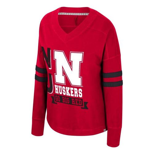 Colosseum Women's Nebraska Cornhuskers Oversized Violet Long Sleeve Blouse - Primary Image