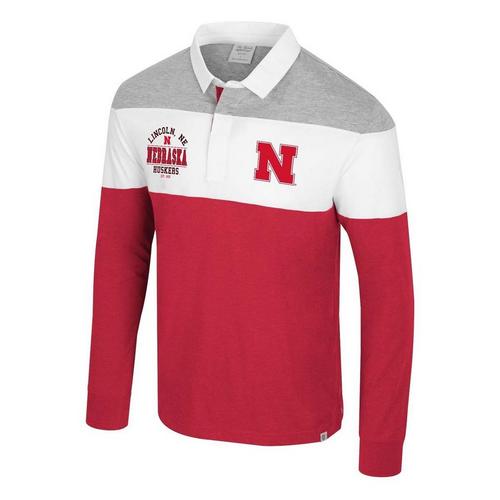 Colosseum Nebraska Cornhuskers Grand Rugby Long Sleeve Polo - Primary Image