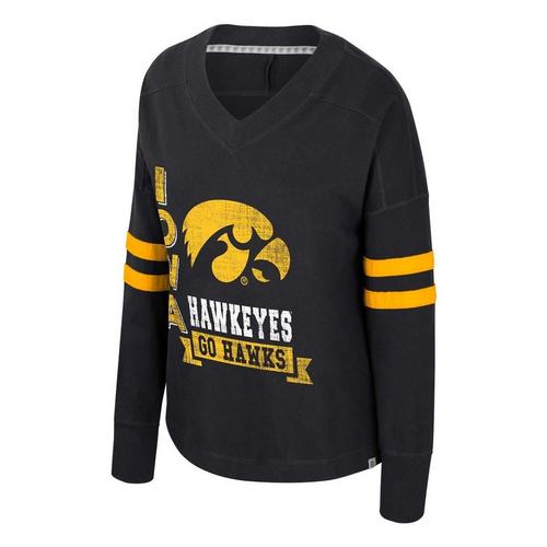 Colosseum Women's Iowa Hawkeyes Violet Oversized Long Sleeve Shirt - Primary Image