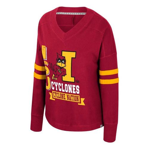 Colosseum Women's Iowa State Cyclones Violet Oversized Long Sleeve Shirt - Primary Image