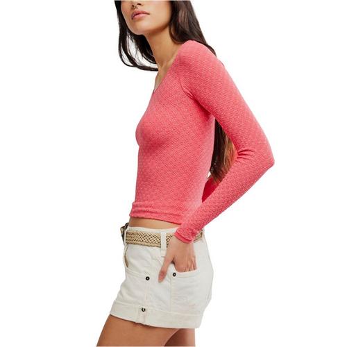 Women's Free People Love Letter Long Sleeve Scoop Neck Shirt - Primary Image