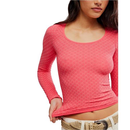 Women's Free People Love Letter Long Sleeve Scoop Neck Shirt - Primary Image