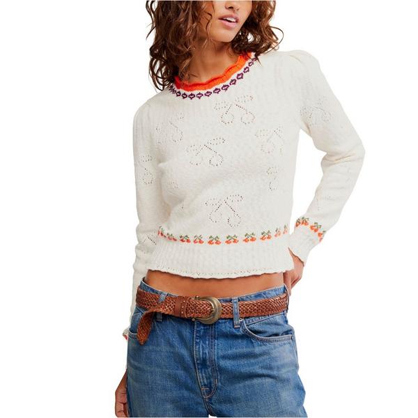 Women's Free People Tilly Cherry Pointelle Knit Crop